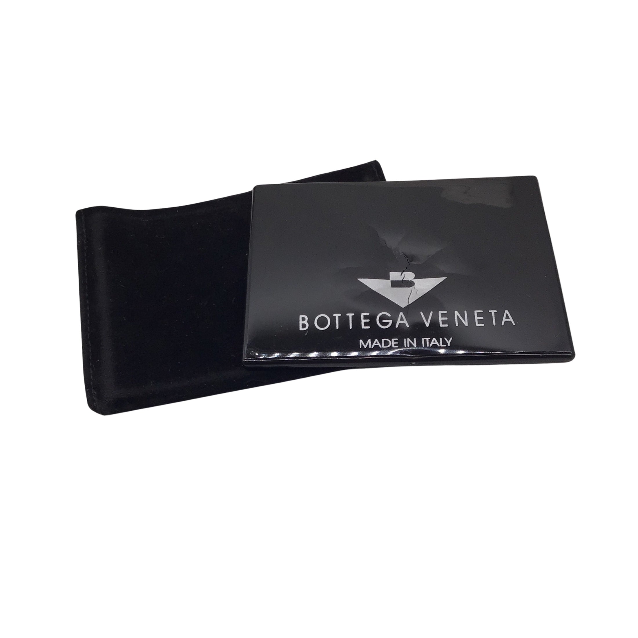 Bottega Veneta Vintage Black Shell Detail Silk Handbag