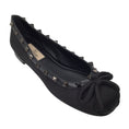 Load image into Gallery viewer, Valentino Black Rockstud Satin Ballet Flats
