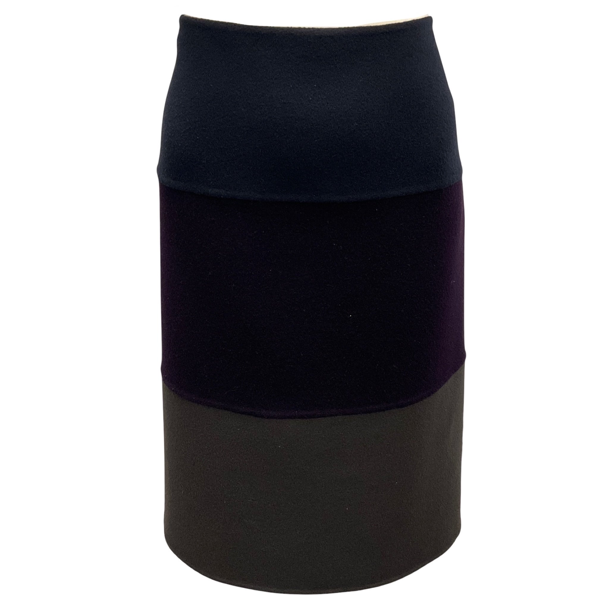 Loro Piana Navy / Purple / Grey Colorblock Cashmere Skirt