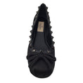 Load image into Gallery viewer, Valentino Black Rockstud Satin Ballet Flats
