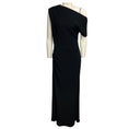 Load image into Gallery viewer, Brandon Maxwell Black / White Pinstripe Lowery Asymmetric Dress
