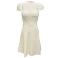 Load image into Gallery viewer, Herve Leger Ivory Makayla Cap Sleeved Flared Bandage Knit Mini Dress
