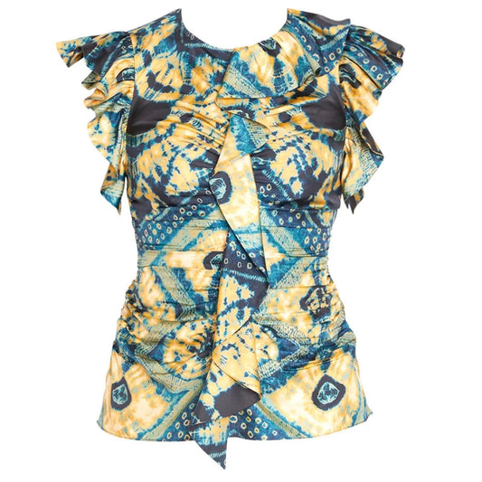 Ulla Johnson Blue / Yellow Constellation Print Vida Top