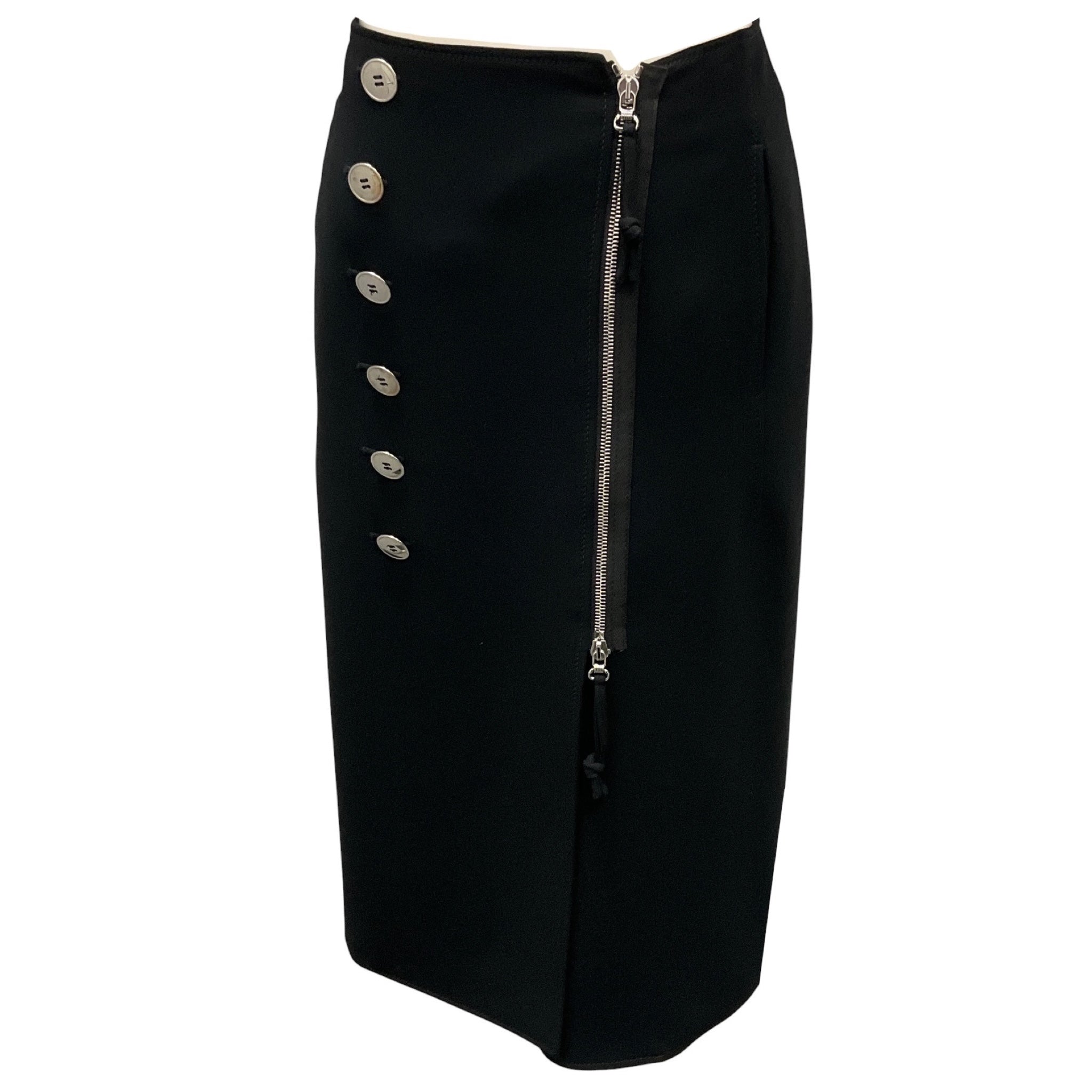 Altuzarra Black Zipper Detail Crepe Skirt