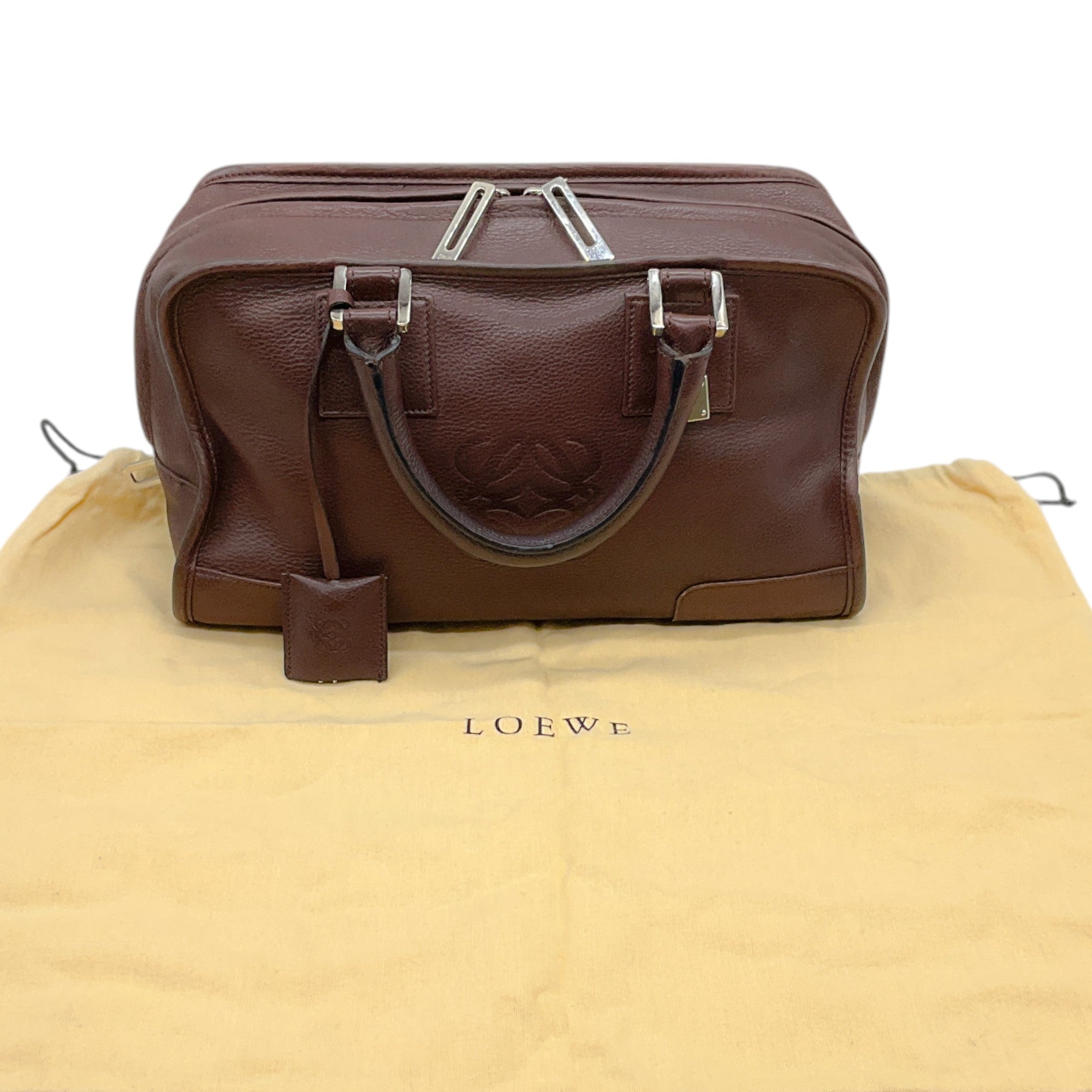 Loewe Brown Leather Anagram Amazona 28 Satchel