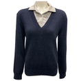 Load image into Gallery viewer, Loewe Navy / Grey Trompe L'Oeil Sweater
