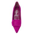 Load image into Gallery viewer, Manolo Blahnik Purple Buckle Detail Pointed Toe Suede Pumps
