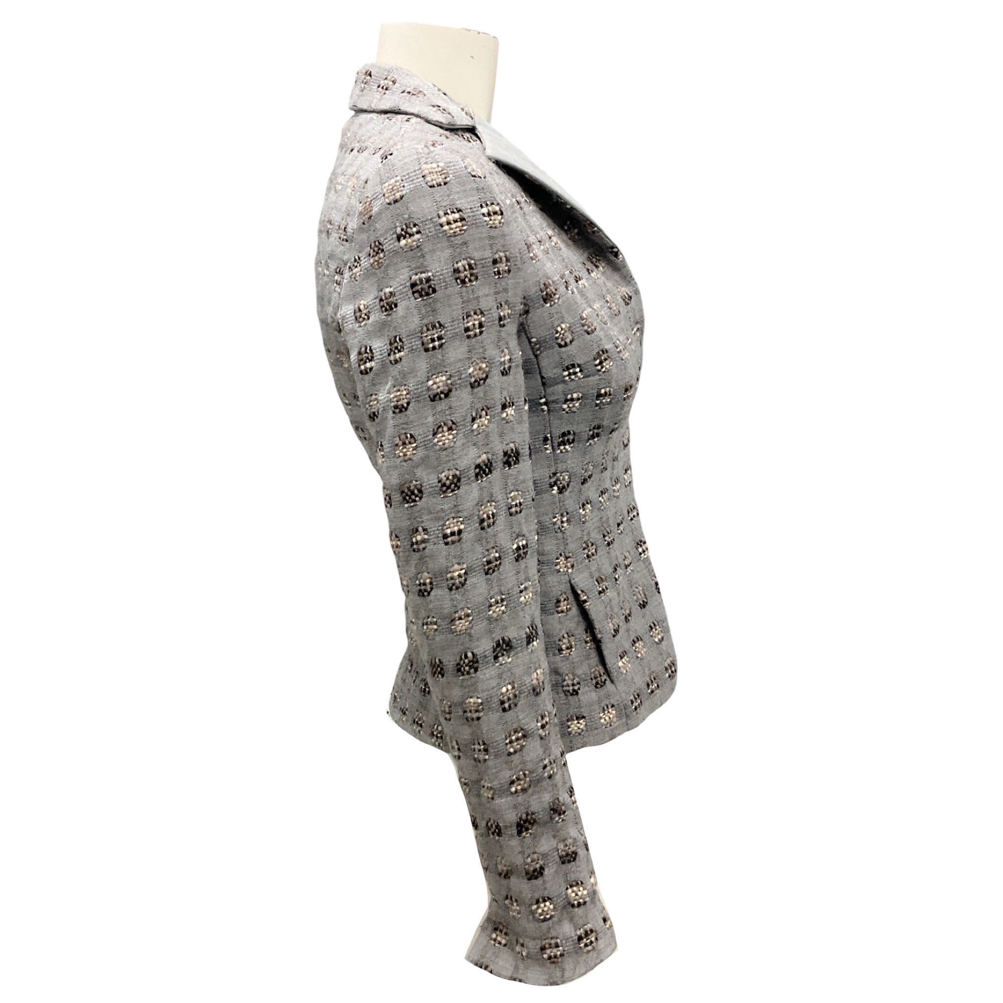 Akris Punto Light Grey Woven Wool Jacket