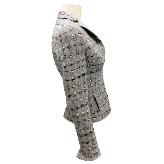 Akris Punto Light Grey Woven Wool Jacket