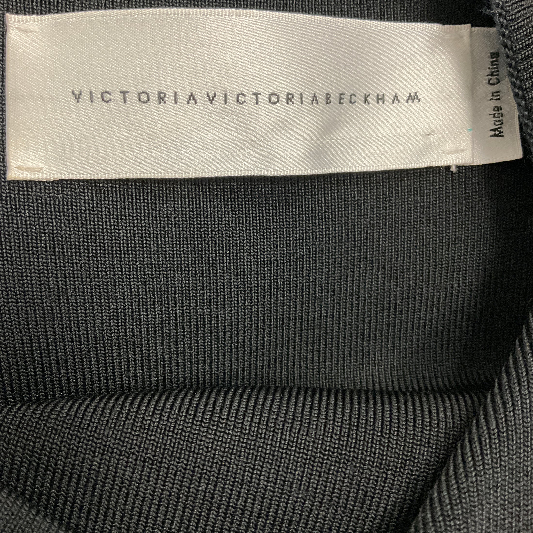 Victoria Beckham Black Bow Detail Viscose Stretch Dress