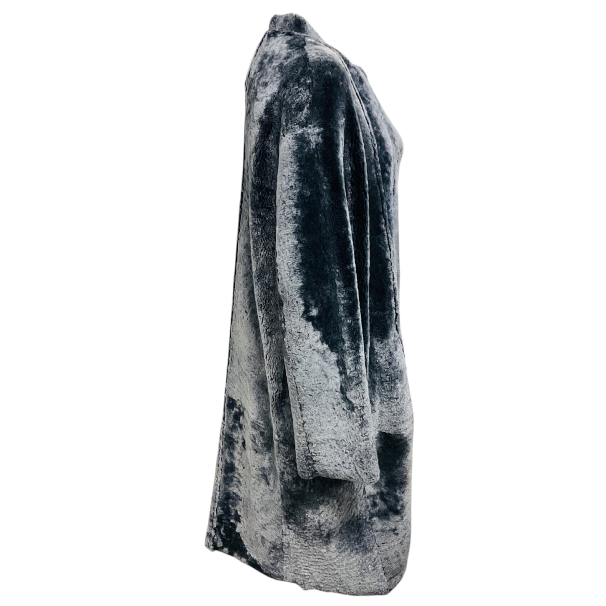 Givenchy Grey Lamb Shearling Mid-Length Coat