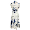 Load image into Gallery viewer, Samantha Sung White / Blue Printed Cotton Stretch Midi Dress
