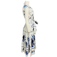 Load image into Gallery viewer, Samantha Sung White / Blue Printed Cotton Stretch Midi Dress
