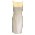 Load image into Gallery viewer, Christian Dior Cream Grosgrain Bow Detail Sleeveless Boat Neck Wool Dress
