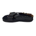 Load image into Gallery viewer, Marni Black Fussbett Shearling Lined Cross Strap Leather Slingback Sandals
