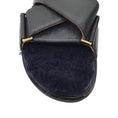 Load image into Gallery viewer, Marni Black Fussbett Shearling Lined Cross Strap Leather Slingback Sandals
