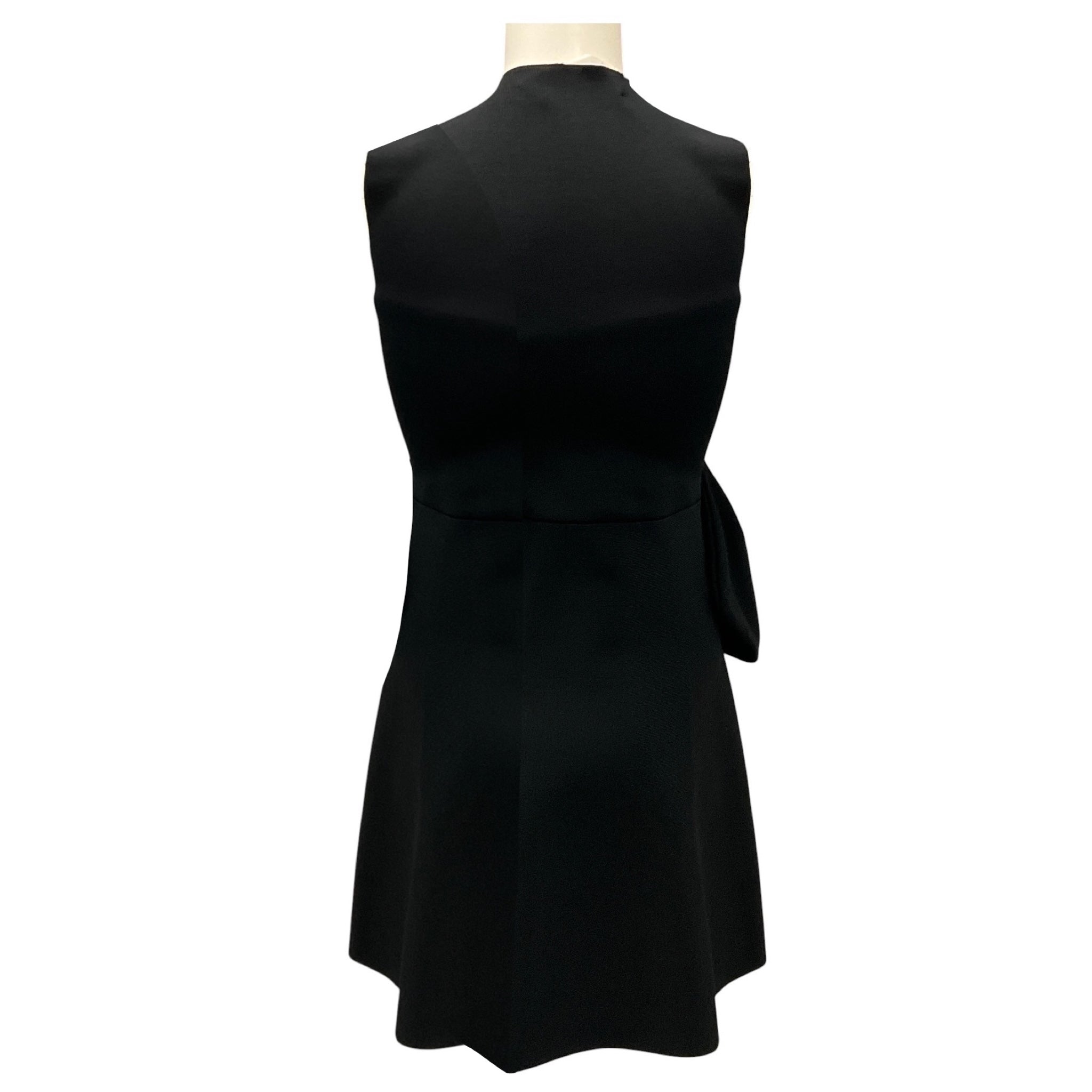 Victoria Beckham Black Bow Detail Viscose Stretch Dress