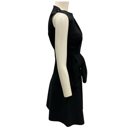 Victoria Beckham Black Bow Detail Viscose Stretch Dress