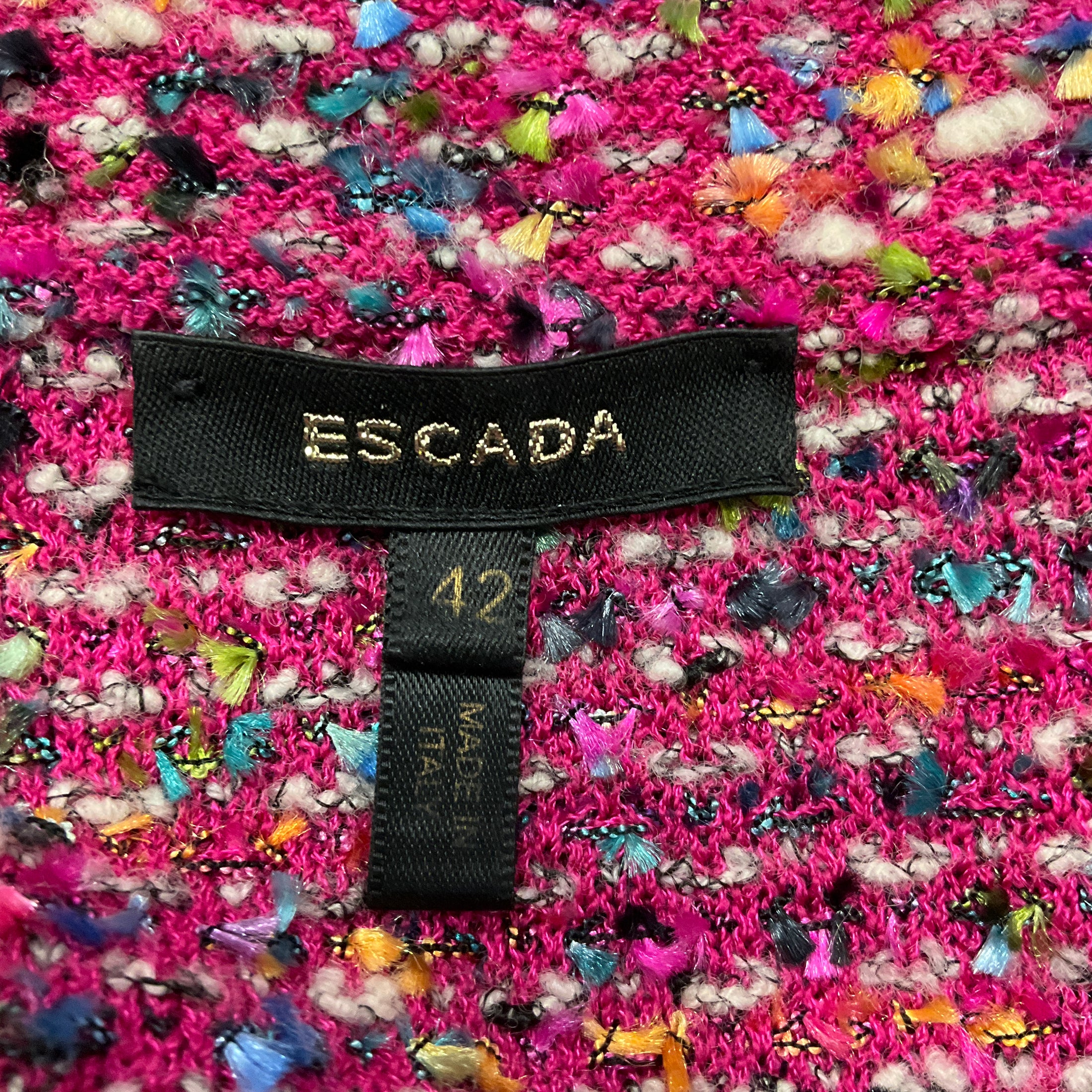 Escada Pink Multi Boucle Knit Jacket