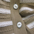 Load image into Gallery viewer, Chanel Tan / Ivory Striped Button-down Cashmere Knit Sweater Dress
