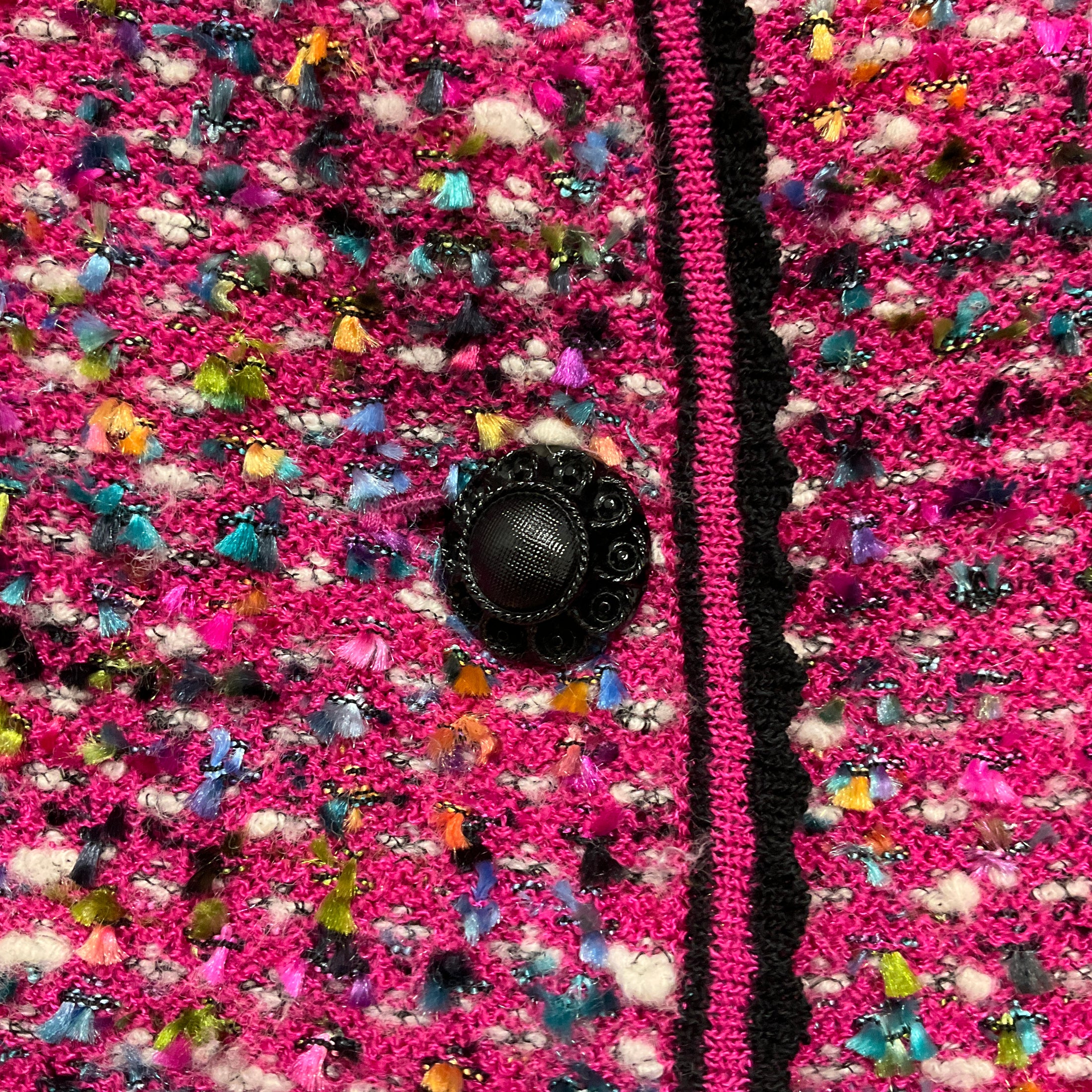 Escada Pink Multi Boucle Knit Jacket