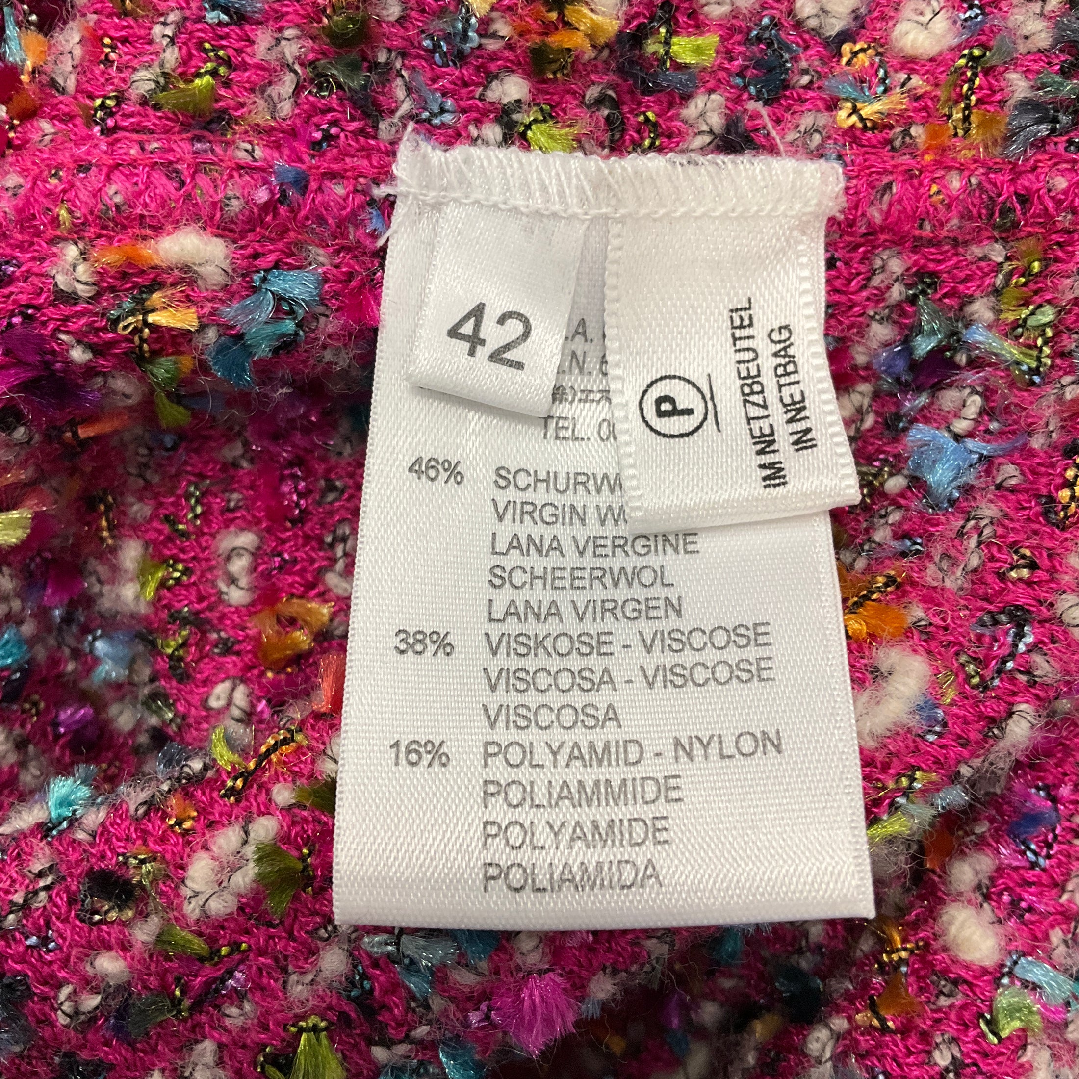 Escada Pink Multi Boucle Knit Jacket