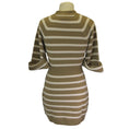 Load image into Gallery viewer, Chanel Tan / Ivory Striped Button-down Cashmere Knit Sweater Dress
