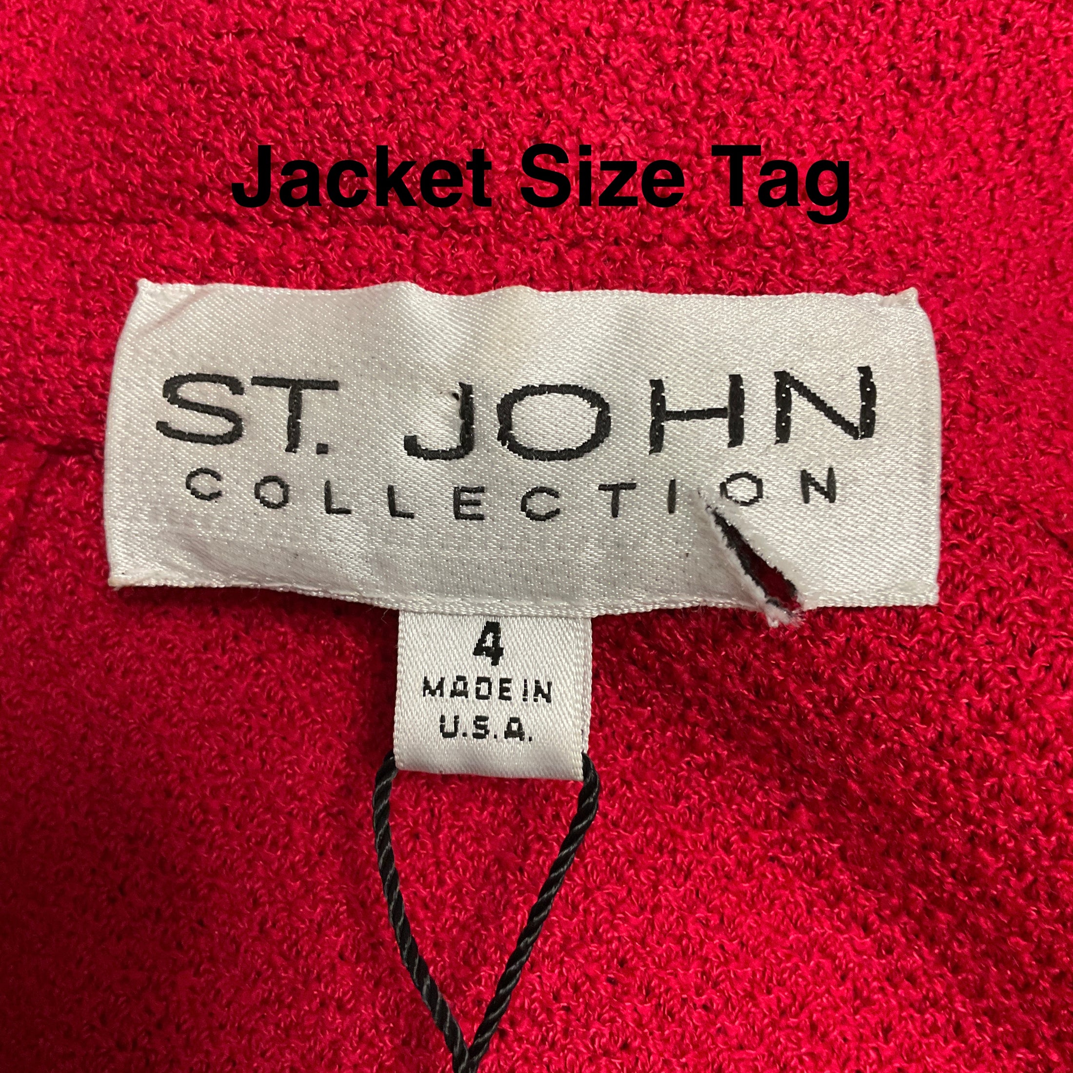 St. John Cerise Red Wool Knit Jacket and Skirt Suit Set