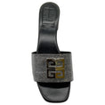 Load image into Gallery viewer, Givenchy Black / Silver Logo Slide Sandals with Crystal Embellishments
