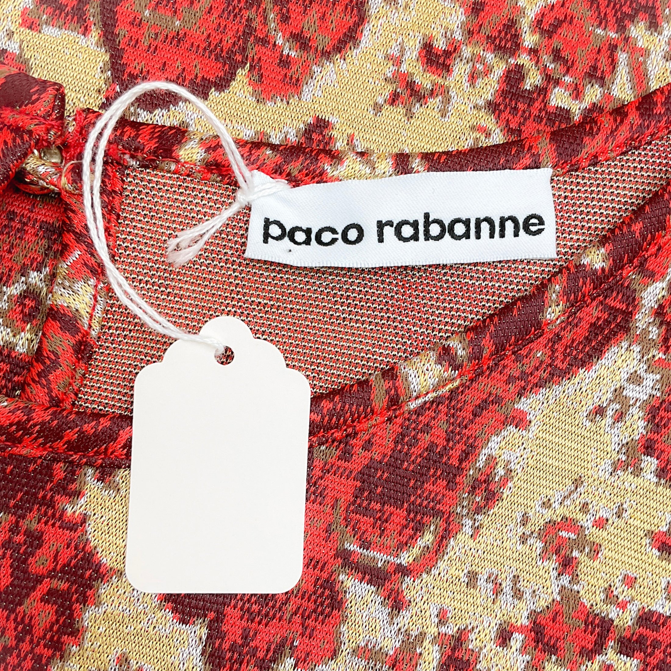 Paco Rabanne Coral Jacquard Knit Maxi Dress
