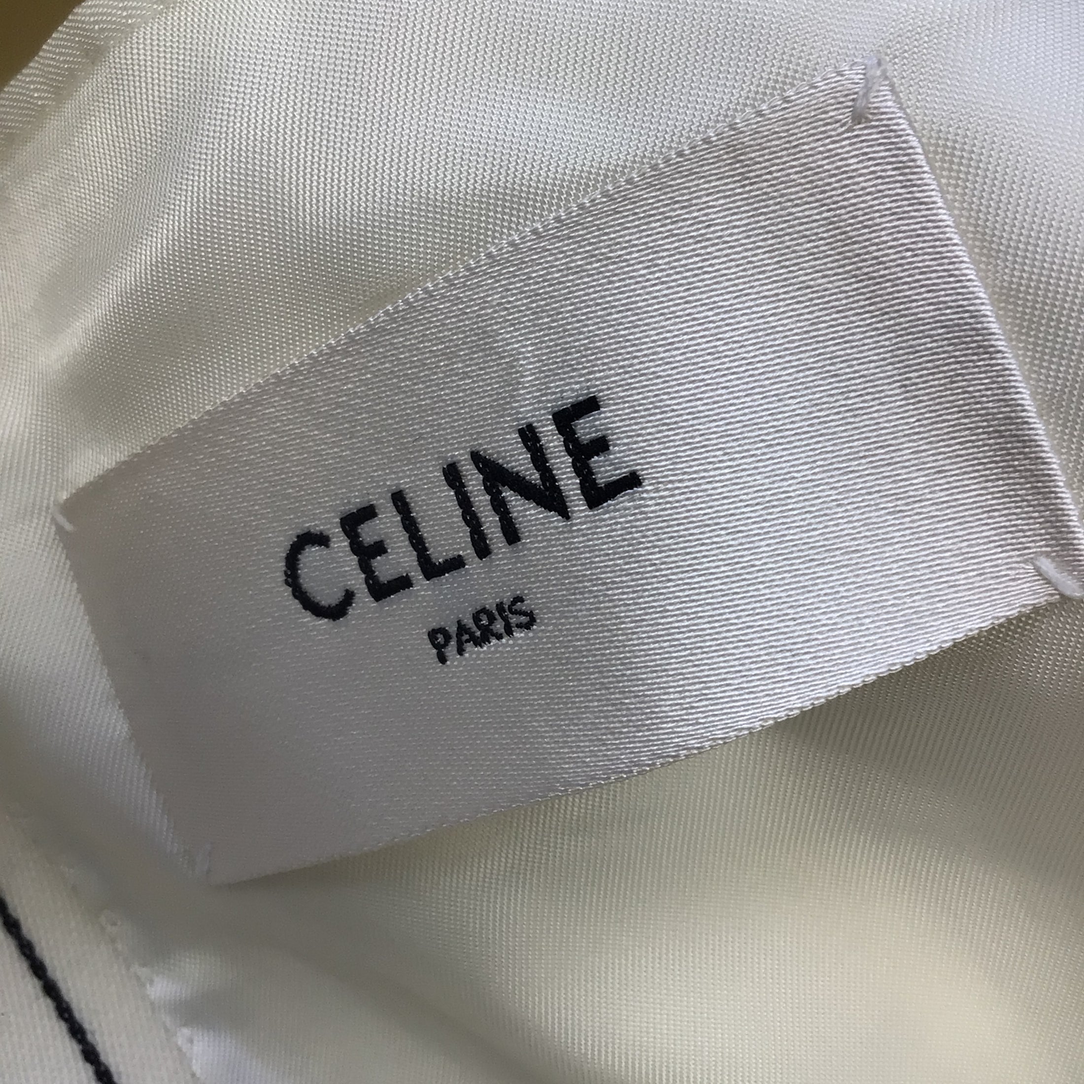 Celine Ivory / Black Striped Wool and Cotton Blazer