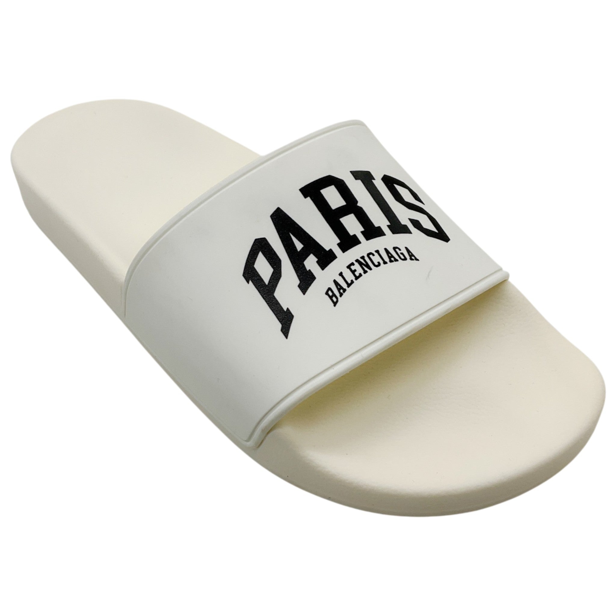 Balenciaga White Paris Pool Slides
