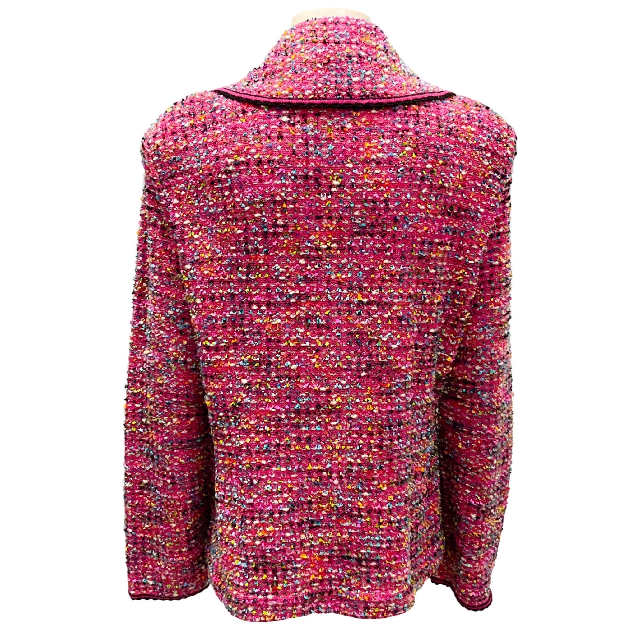 Escada Pink Multi Boucle Knit Jacket