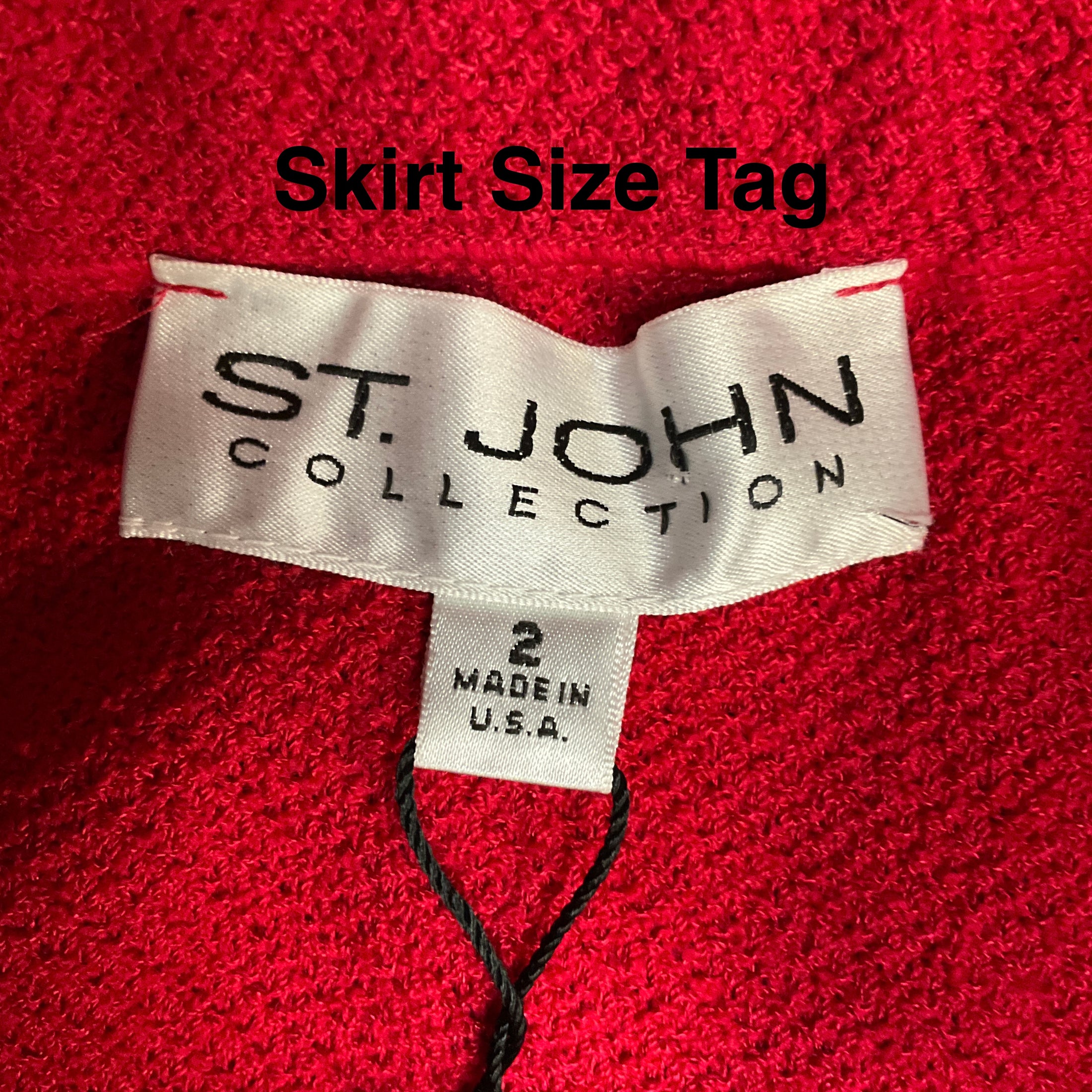 St. John Cerise Red Wool Knit Jacket and Skirt Suit Set