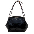 Load image into Gallery viewer, Marni Black Sequined Frame Bag with Leather Strap

