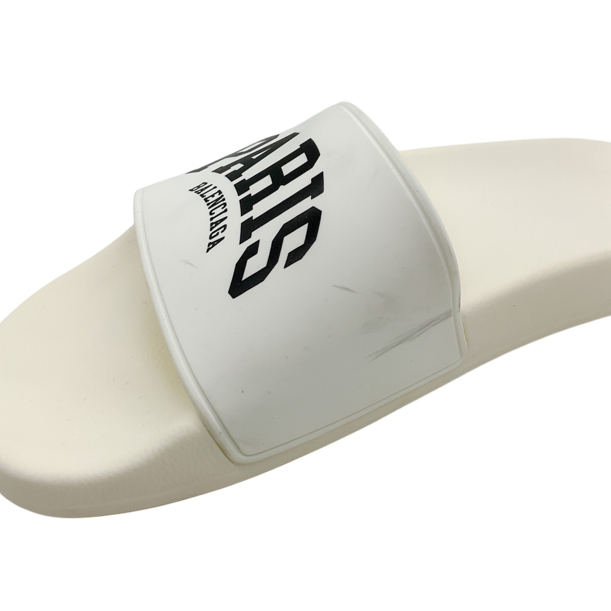Balenciaga White Paris Pool Slides
