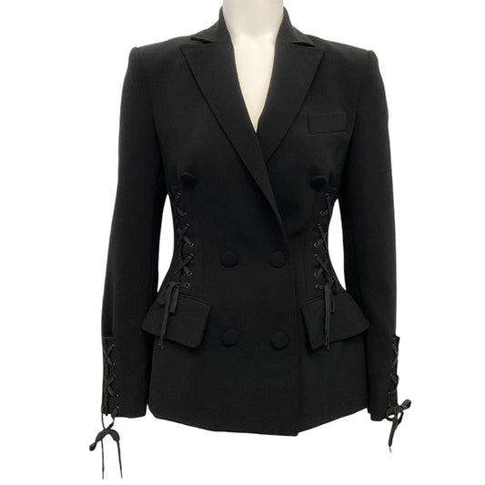 Moschino Couture Black Lace Up Jacket