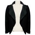 Load image into Gallery viewer, Karolina Zmarlak Black Lambskin Leather Open Front Jacket
