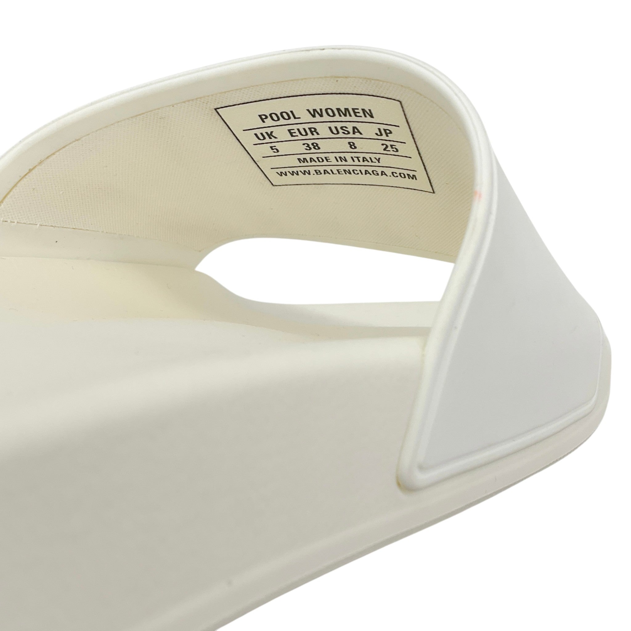 Balenciaga White Paris Pool Slides