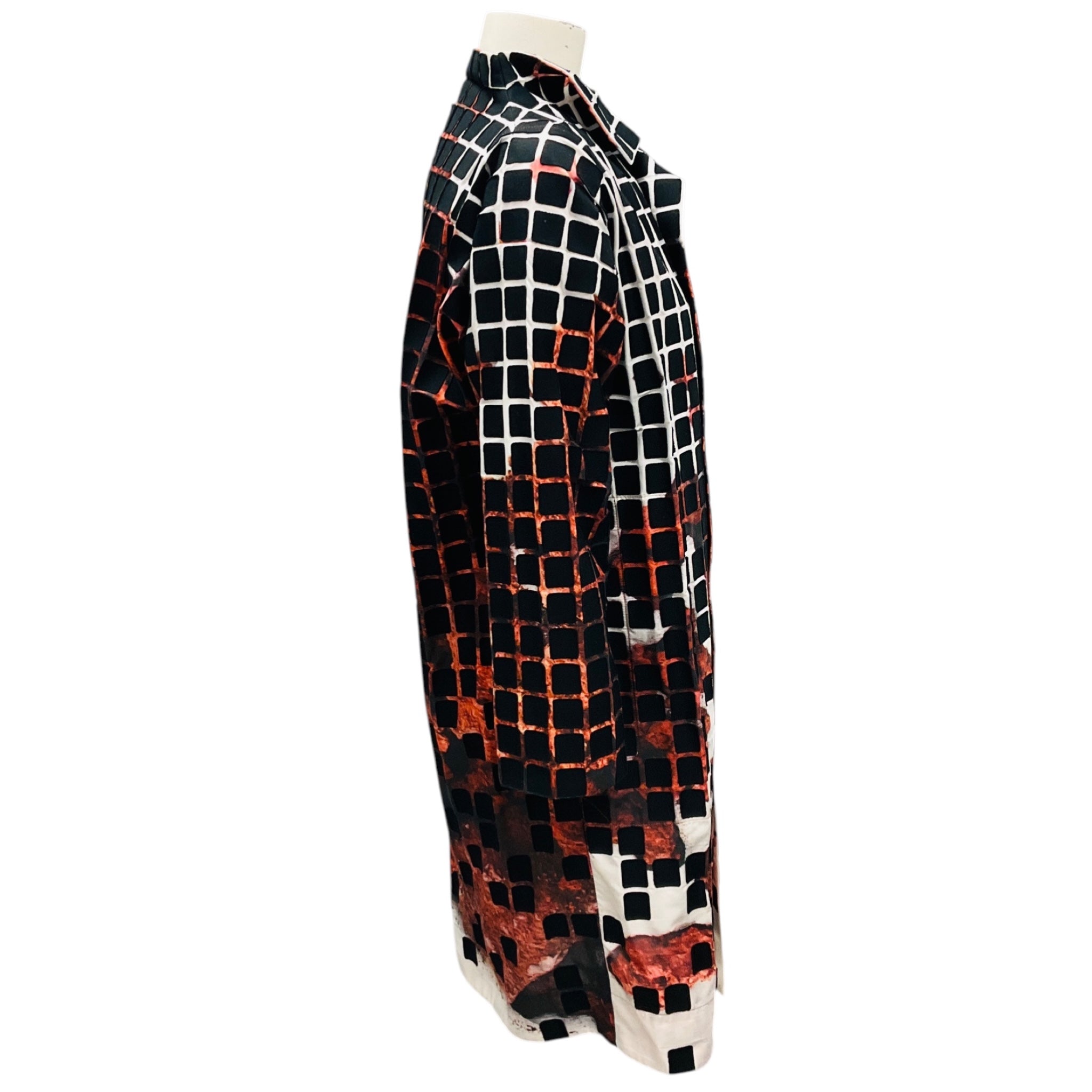 Issey Miyake White / Rust Spectrum Cube Coat