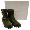 Load image into Gallery viewer, Jimmy Choo Seaweed Suede Youth II Moto Booties
