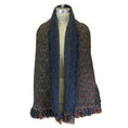 Load image into Gallery viewer, Chanel Blue Multi Fringed Wool Tweed Knit Scarf
