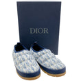 Load image into Gallery viewer, Christian Dior Blue / White Quilted Logo Slip On Clogs
