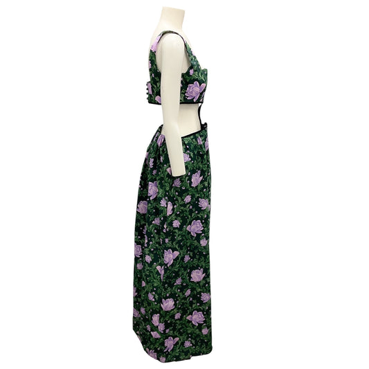 Agua by Agua Bendita Green / Purple Multi Peonia Peonia Ocaso Maxi Dress