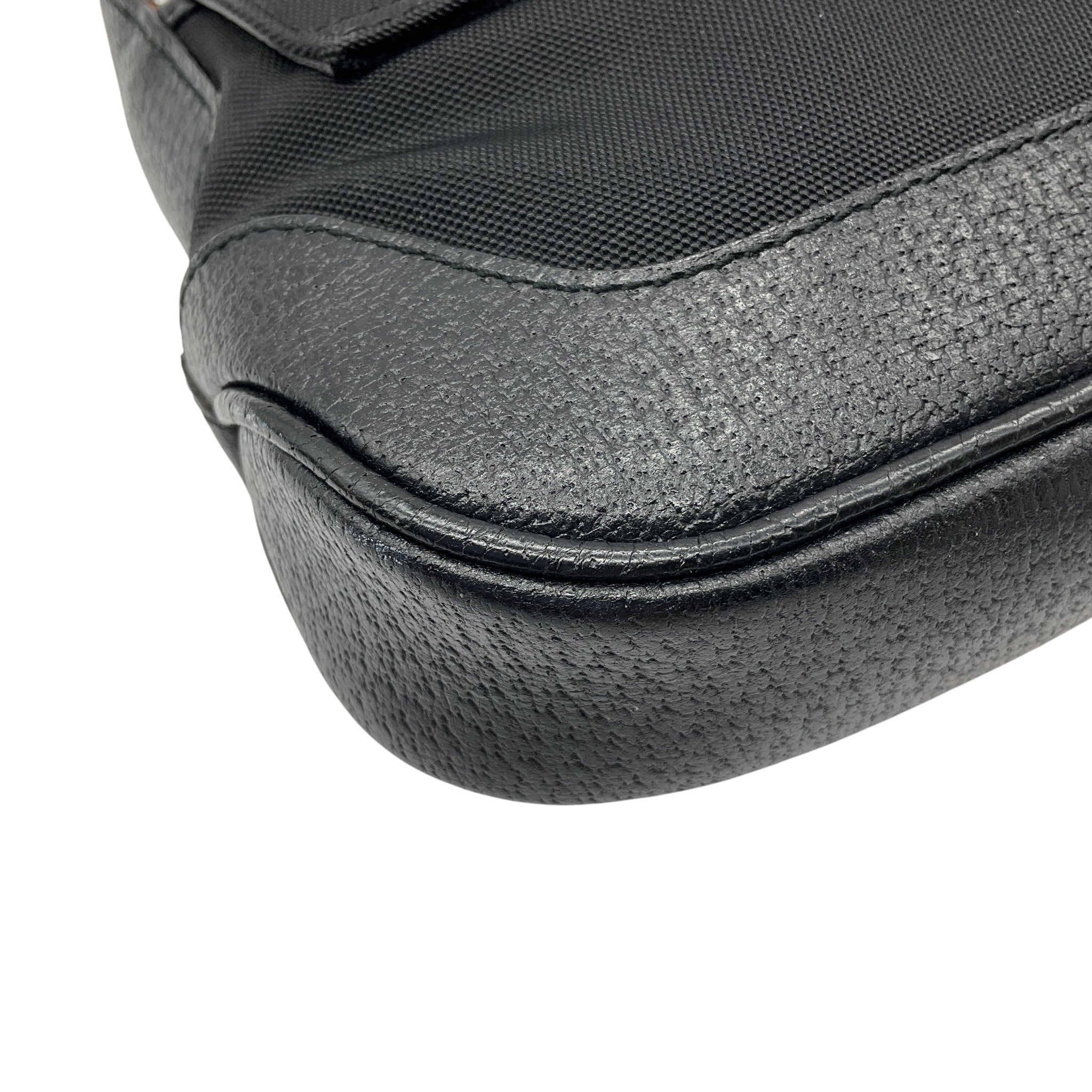 Gucci Black Small Leather and Tessuto Shoulder Bag