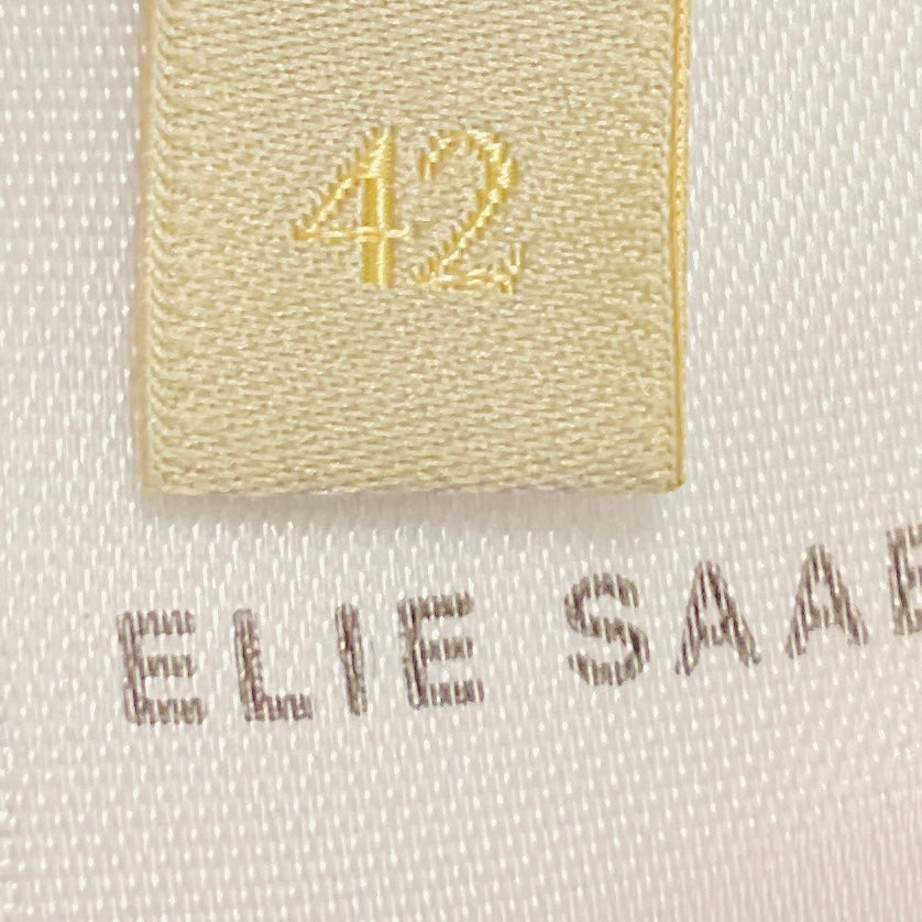 Elie Saab Olive Green / Gold Metallic Knit Cocktail Dress