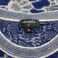 Load image into Gallery viewer, Chanel Navy Blue / White Floral Knit Top

