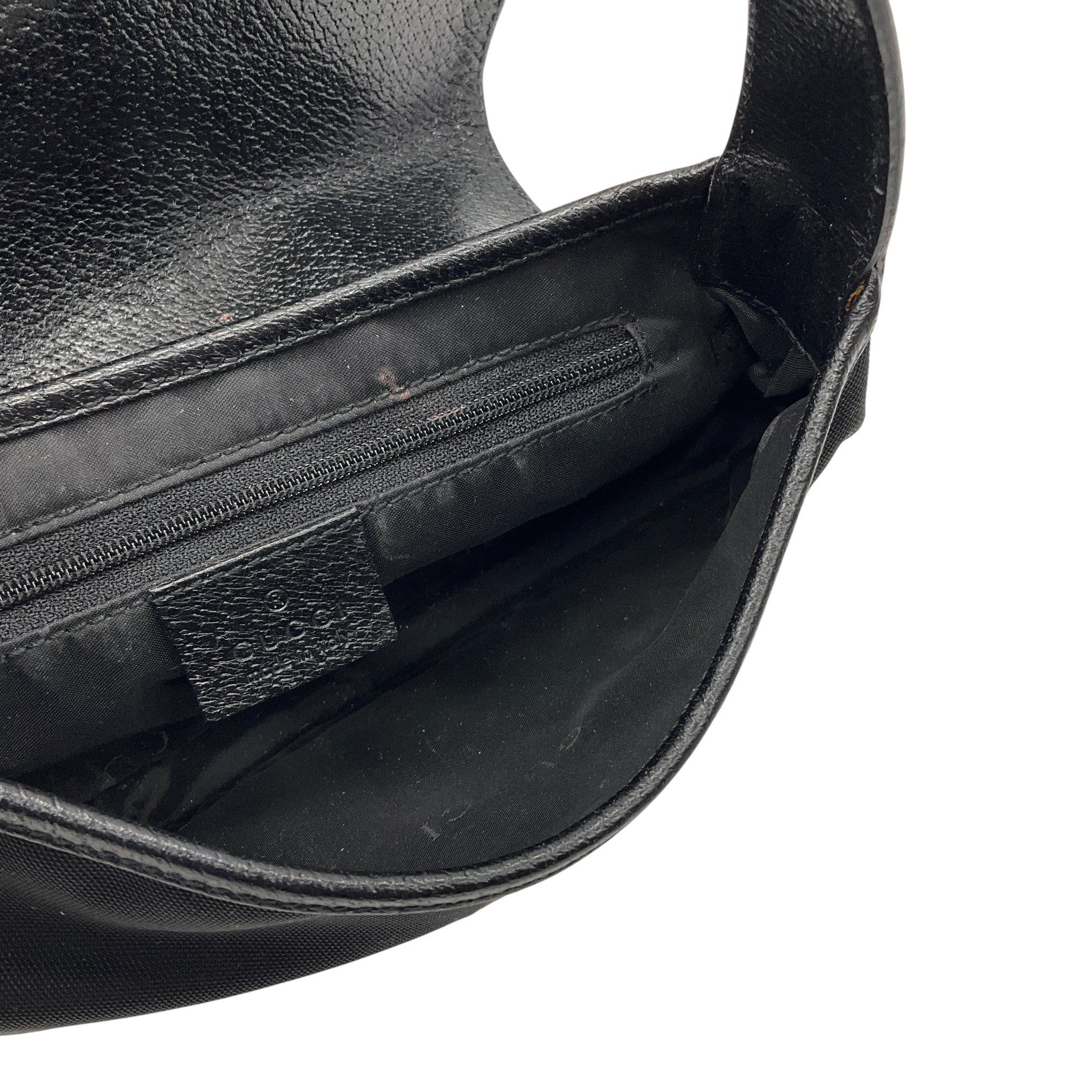 Gucci Black Small Leather and Tessuto Shoulder Bag