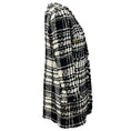 Load image into Gallery viewer, Edward Achour Black / White Fringed Tweed Coat with Gold Buttons
