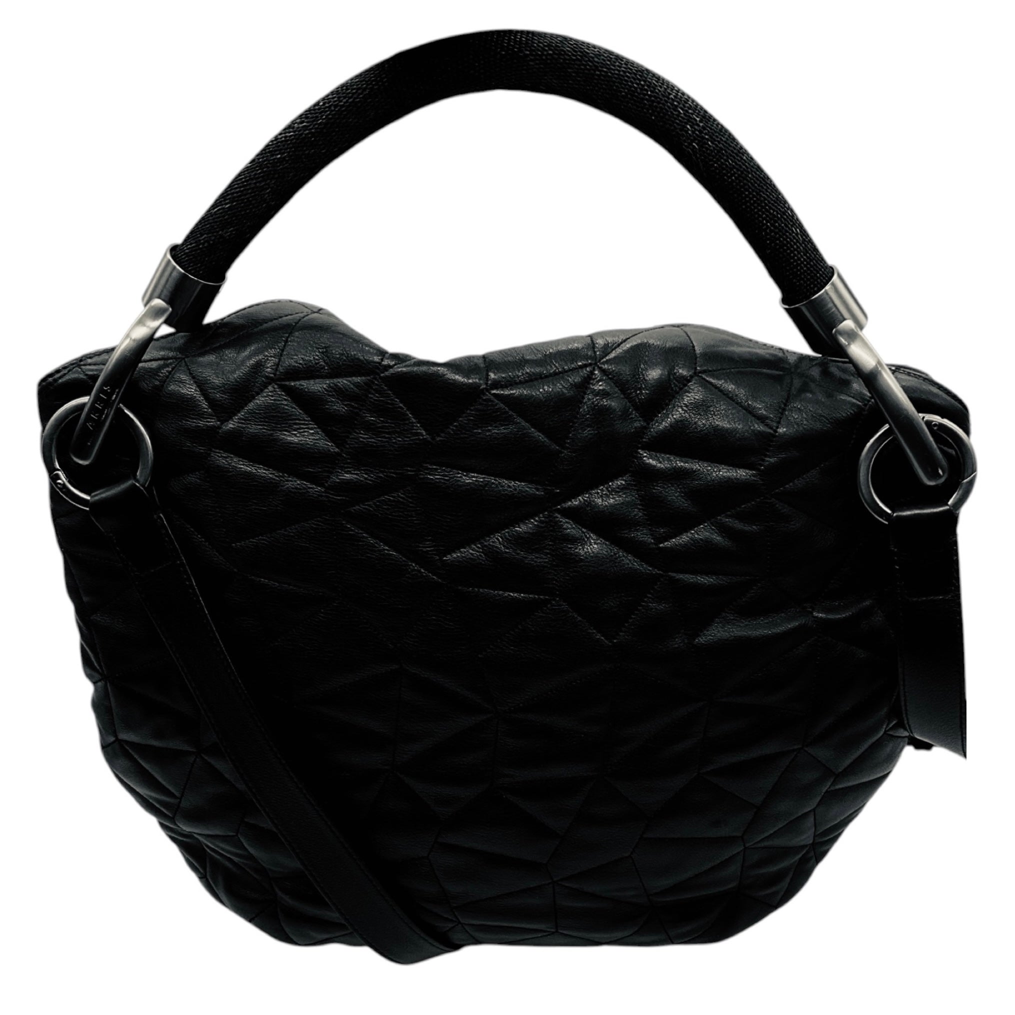 Akris Black Quilted Leather Hobo Shoulder Bag